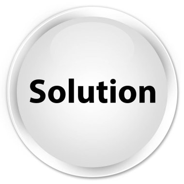 Çözüm premium beyaz yuvarlak düğmesi