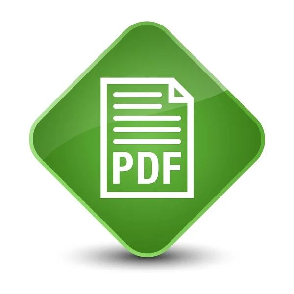 PDF document icon elegant soft green diamond button — Stock Photo, Image