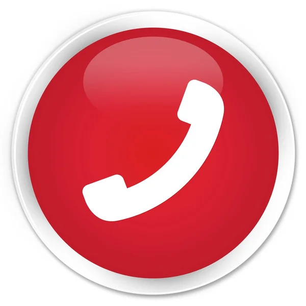 Telefon ikonu premium červené kulaté tlačítko — Stock fotografie