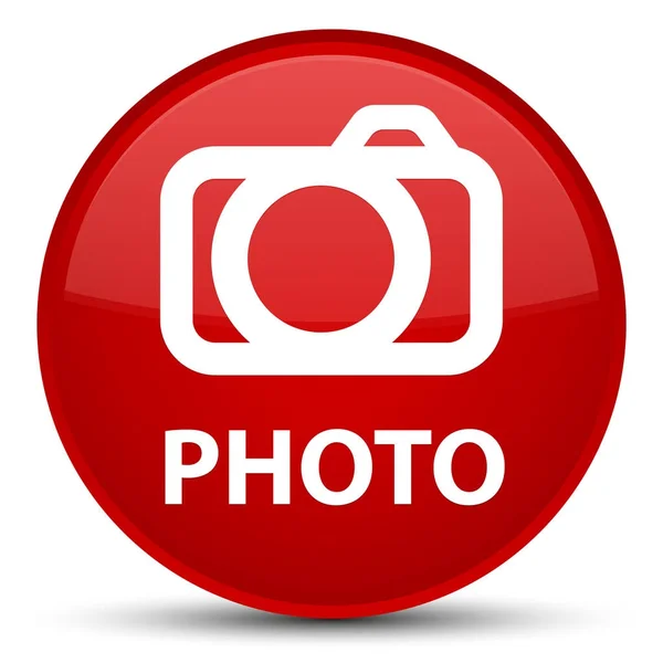 Speciale rode ronde knop foto (camera-icoontje) — Stockfoto