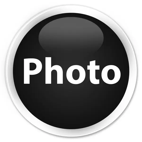 Черная круглая кнопка — стоковое фото