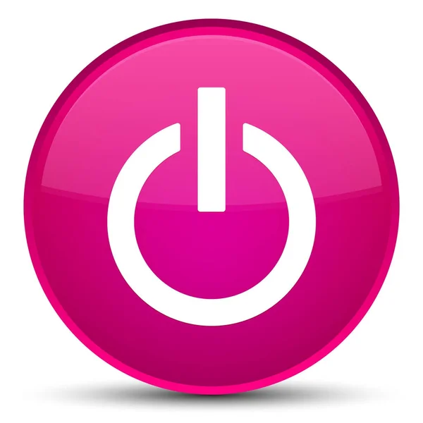 Power-Symbol spezielle rosa runden Knopf — Stockfoto