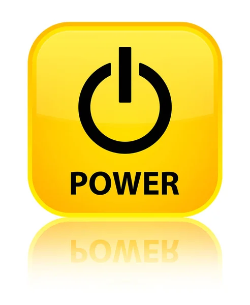 Power special yellow square button — Stock Photo, Image