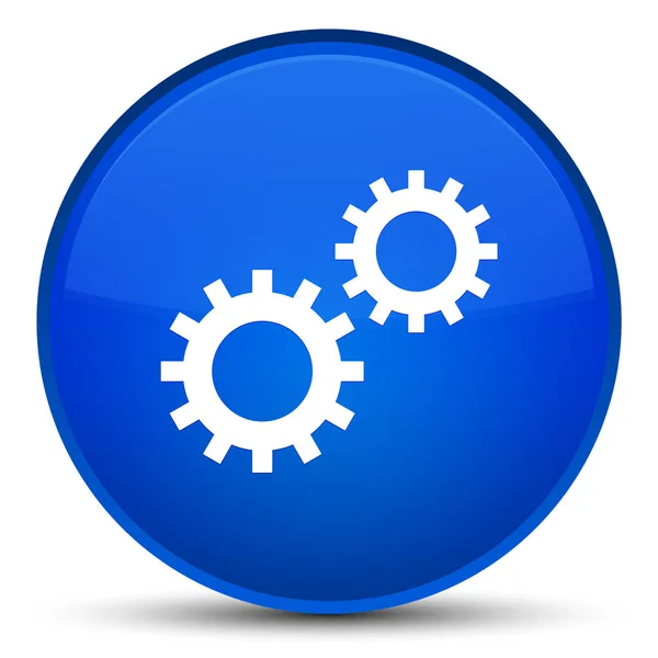 进程图标特殊蓝色圆形按钮 — 图库照片