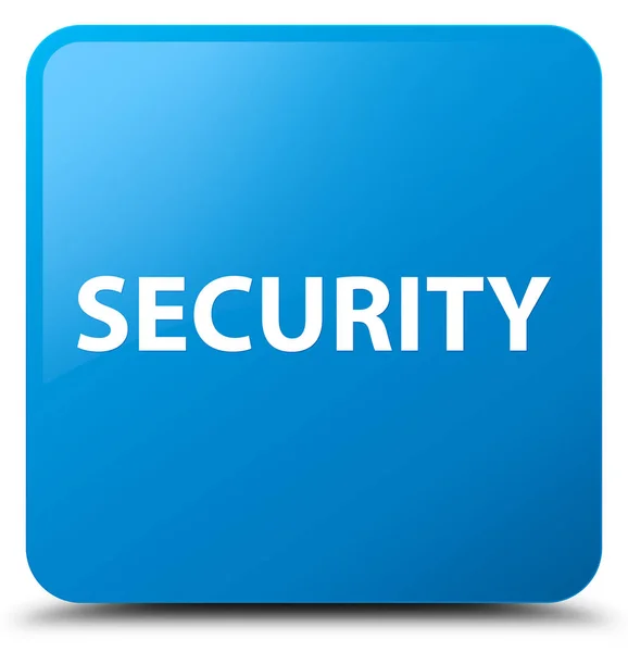 セキュリティ シアン青い正方形ボタン — ストック写真