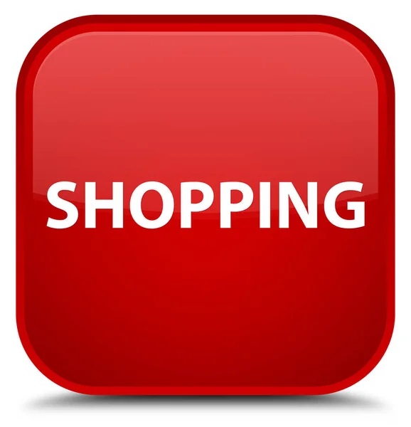 Alışveriş özel kırmızı kare düğme — Stok fotoğraf