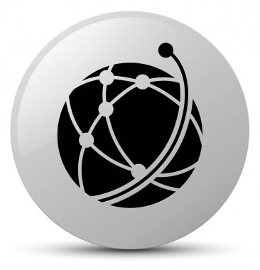 Küresel ağ simgesi Beyaz yuvarlak düğmesi