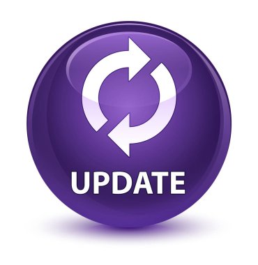 Güncelleştirme camsı mor yuvarlak düğmesi