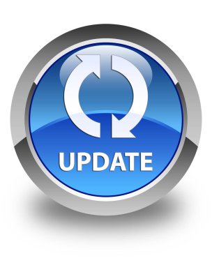 Güncelleştirme parlak mavi yuvarlak düğme