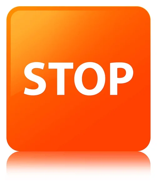 Stop pulsante quadrato arancione — Foto Stock