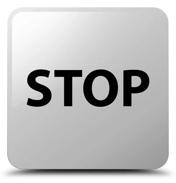 Stop white square button — Stock Photo, Image