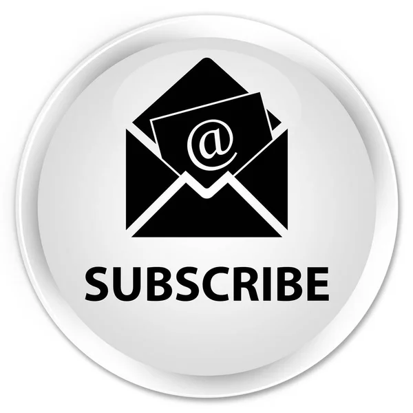 Abonnieren (Newsletter E-Mail-Symbol) Premium weißer runder Knopf — Stockfoto