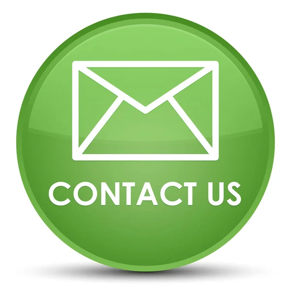 Contact us (email icon) special soft green round button — Stock Photo, Image