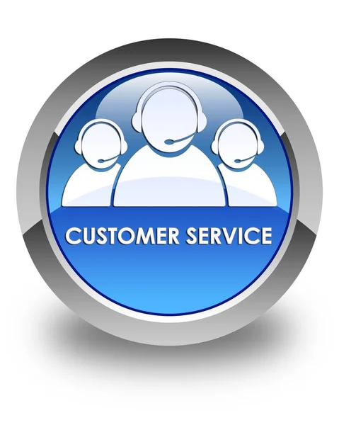 Customer service (team pictogram) glanzende blauwe ronde knop — Stockfoto