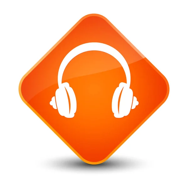 Fejhallgató ikon elegáns orange gyémánt gomb — Stock Fotó