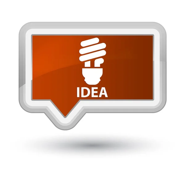 Idea (ikonu žárovky) prvotřídní hnědý nápis tlačítko — Stock fotografie