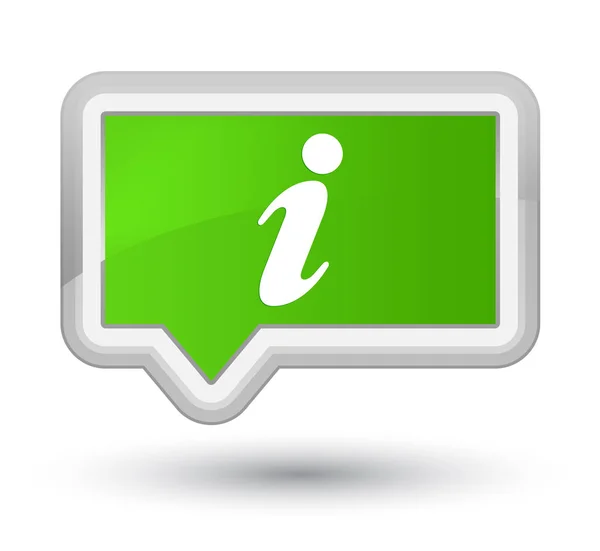 Info icon prime soft green banner button — Stock Photo, Image