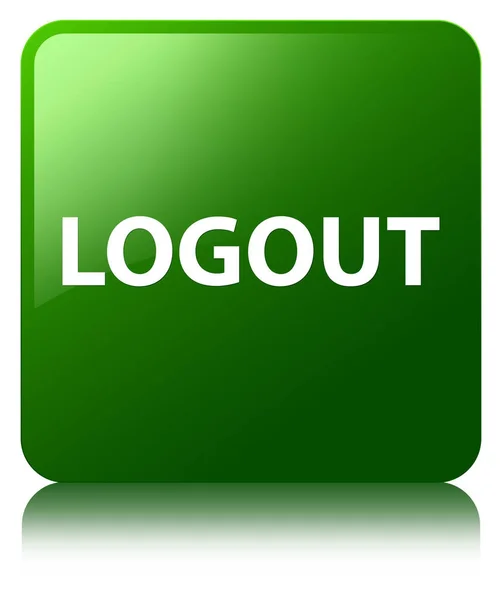 Logout green square button — Stock Photo, Image