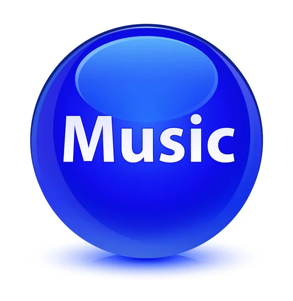 Muziek glazig blauwe ronde knop — Stockfoto