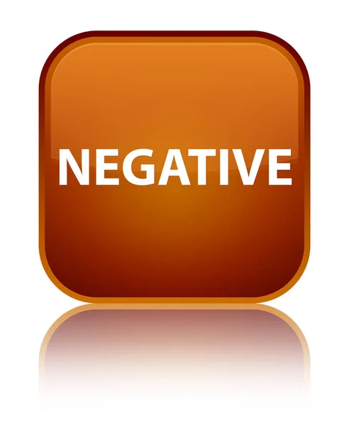Негативна спеціальна коричнева квадратна кнопка — стокове фото