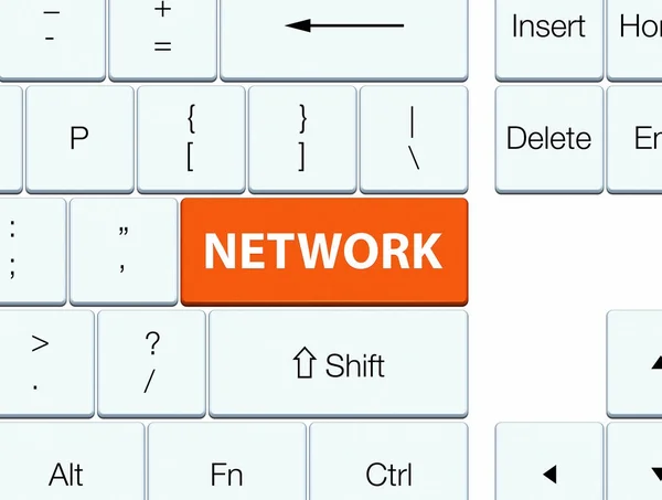 Netwerk oranje toetsenbord knop — Stockfoto