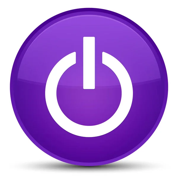 Піктограма живлення спеціальна фіолетова кругла кнопка — стокове фото