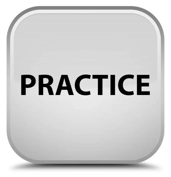 Practice special white square button — Stock Photo, Image