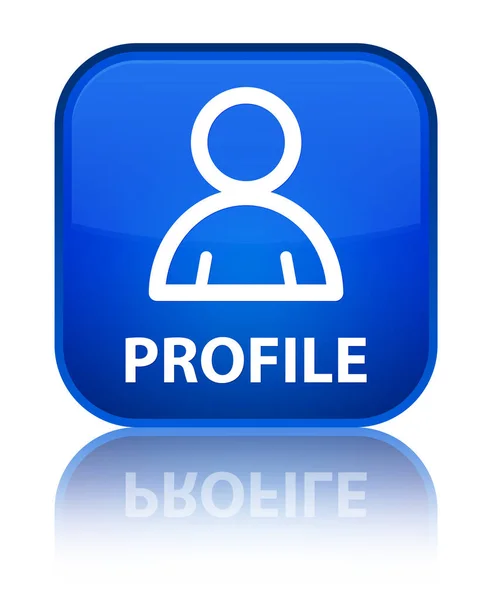 Specjalny niebieski przycisk kwadratowy profil (ikona składnika) — Zdjęcie stockowe