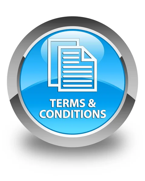 Terms and conditions (pages icon) glossy cyan blue round button
