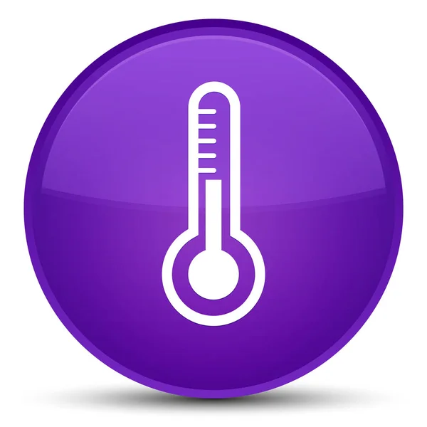 Thermometer icon special purple round button — Stock Photo, Image