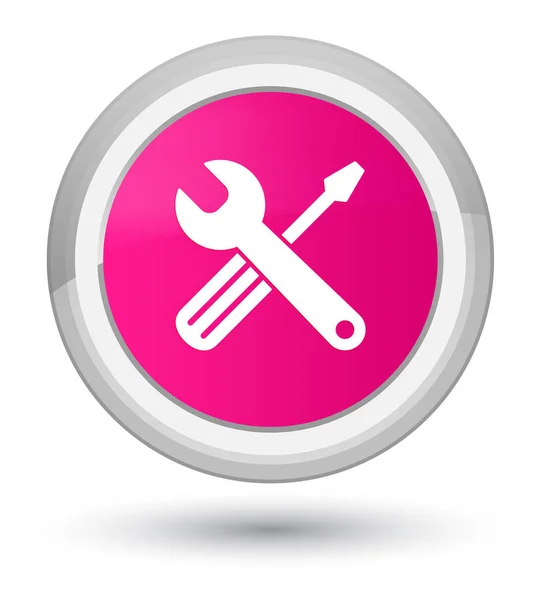 Ikona hlavní růžové kulaté tlačítko nástroje — Stock fotografie