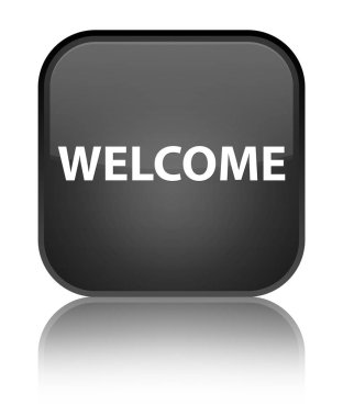 Hoş geldiniz özel siyah kare düğme