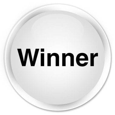 Kazanan sigorta primi beyaz yuvarlak düğmesi