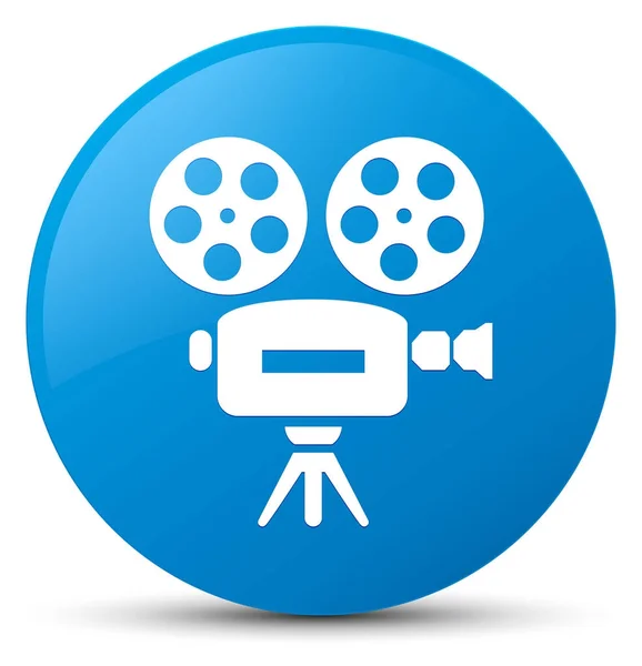 Піктограма відеокамери блакитна кругла кнопка — стокове фото