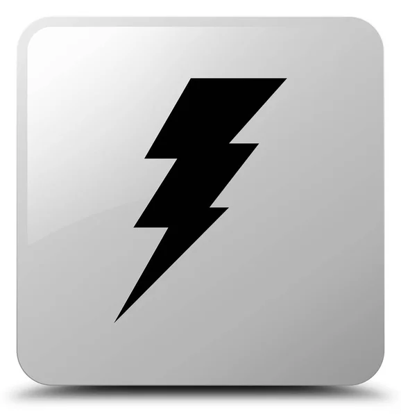 Electricity icon white square button — Stock Photo, Image