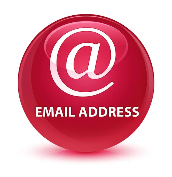 E-mail adres szklisty różowy okrągły przycisk — Zdjęcie stockowe