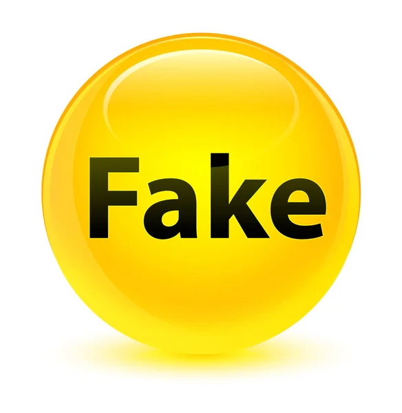 Fake glassy yellow round button — Stock Photo, Image