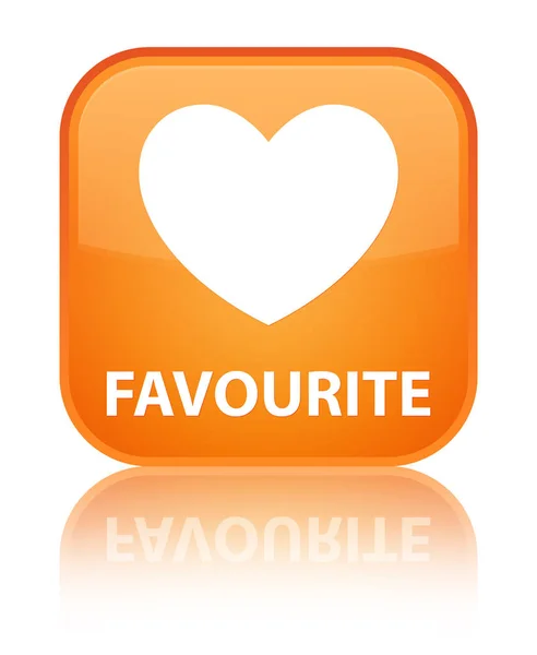 Favourite (heart icon) special orange square button — Stock Photo, Image
