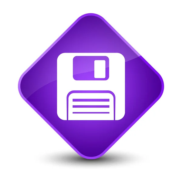 软盘图标优雅的紫色菱形按钮 — 图库照片
