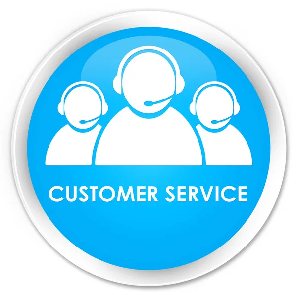 Servizio clienti (icona del team) pulsante rotondo blu ciano premium — Foto Stock