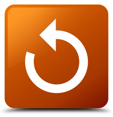 Yenile ok simgesi kahverengi kare düğmesi