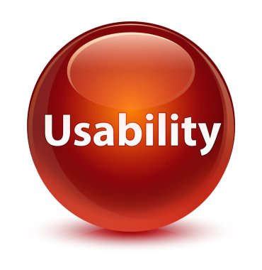 Kullanılabilirlik camsı kahverengi yuvarlak düğmesi