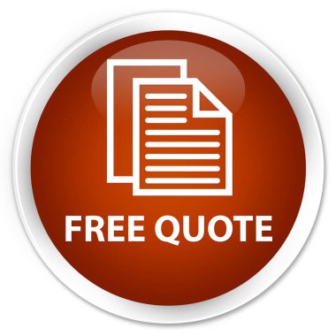 Ücretsiz fiyat teklifi sigorta primi kahverengi yuvarlak düğmesi