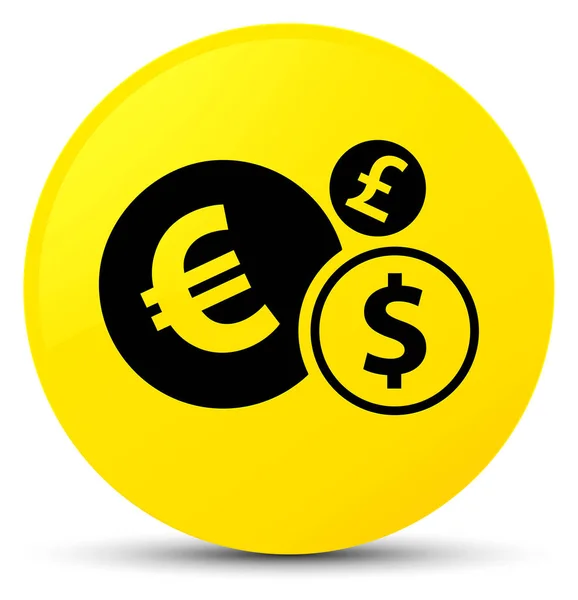 Finances icône jaune bouton rond — Photo