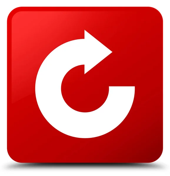 Icono de flecha de respuesta rojo botón cuadrado — Foto de Stock
