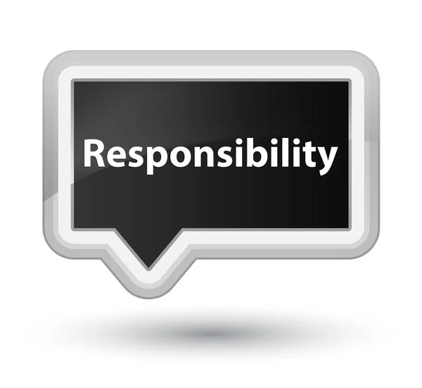 Responsibility prime black banner button — Stock Photo, Image