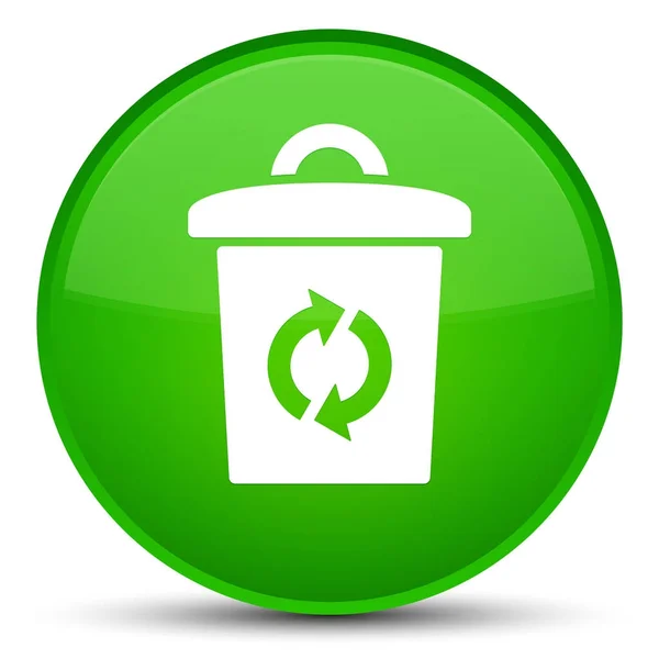 Ícone de lixo botão redondo verde especial — Fotografia de Stock