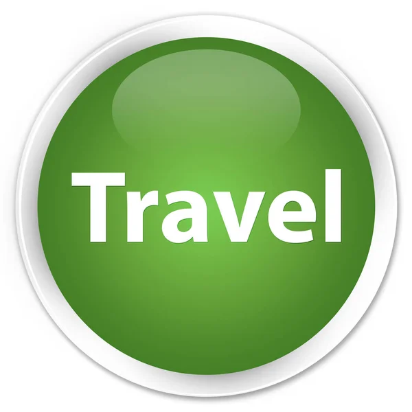 Travel premium soft green round button — Stock Photo, Image