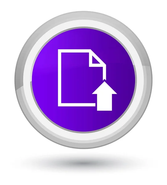 Upload document icon prime purple round button — Stock Photo, Image