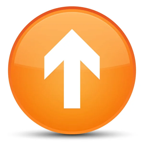 矢印アイコン特別なオレンジ色の丸いボタンをアップロードします。 — ストック写真